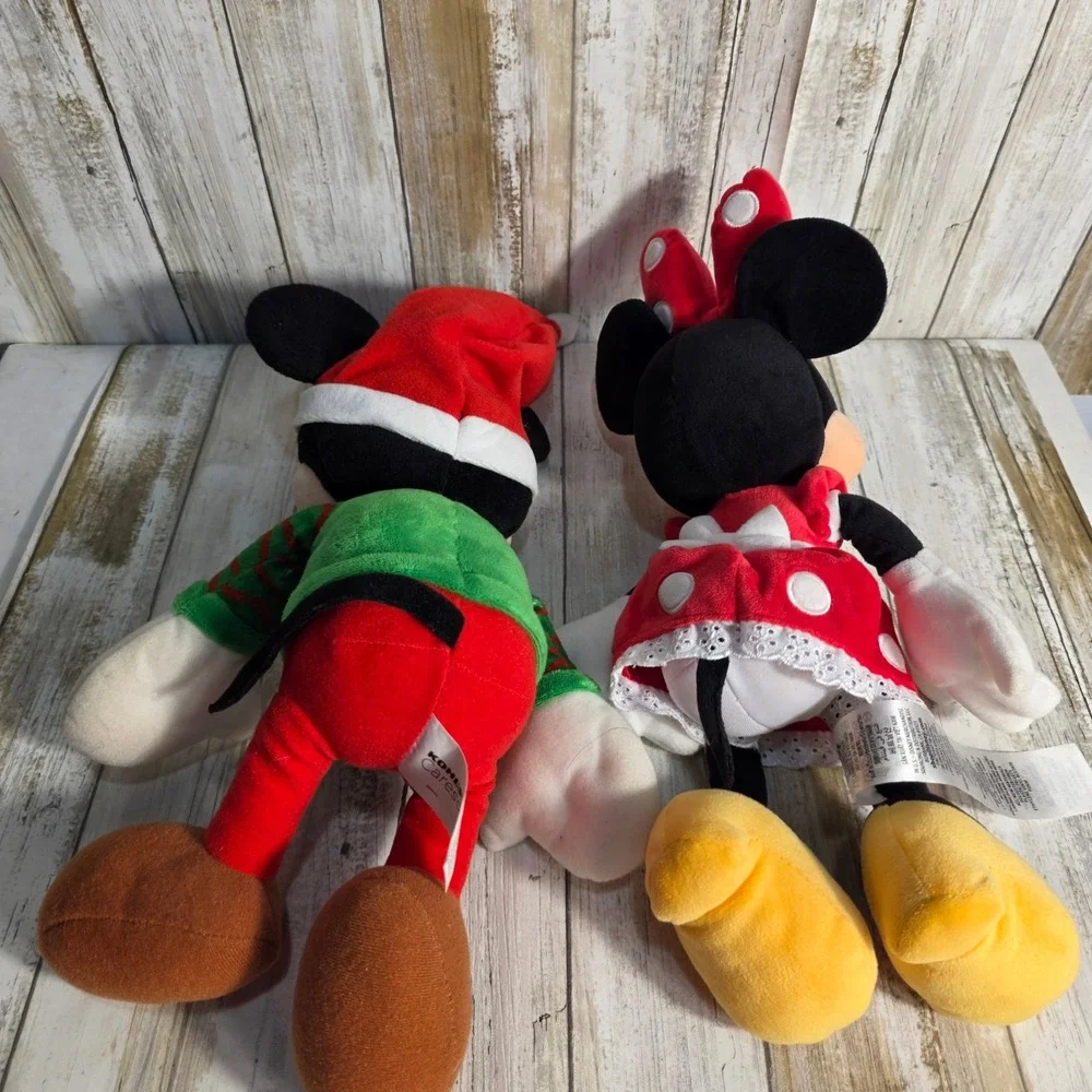 Disney Mickey Minnie Mouse Christmas Plush Set Kohls Cares Holiday Red Green